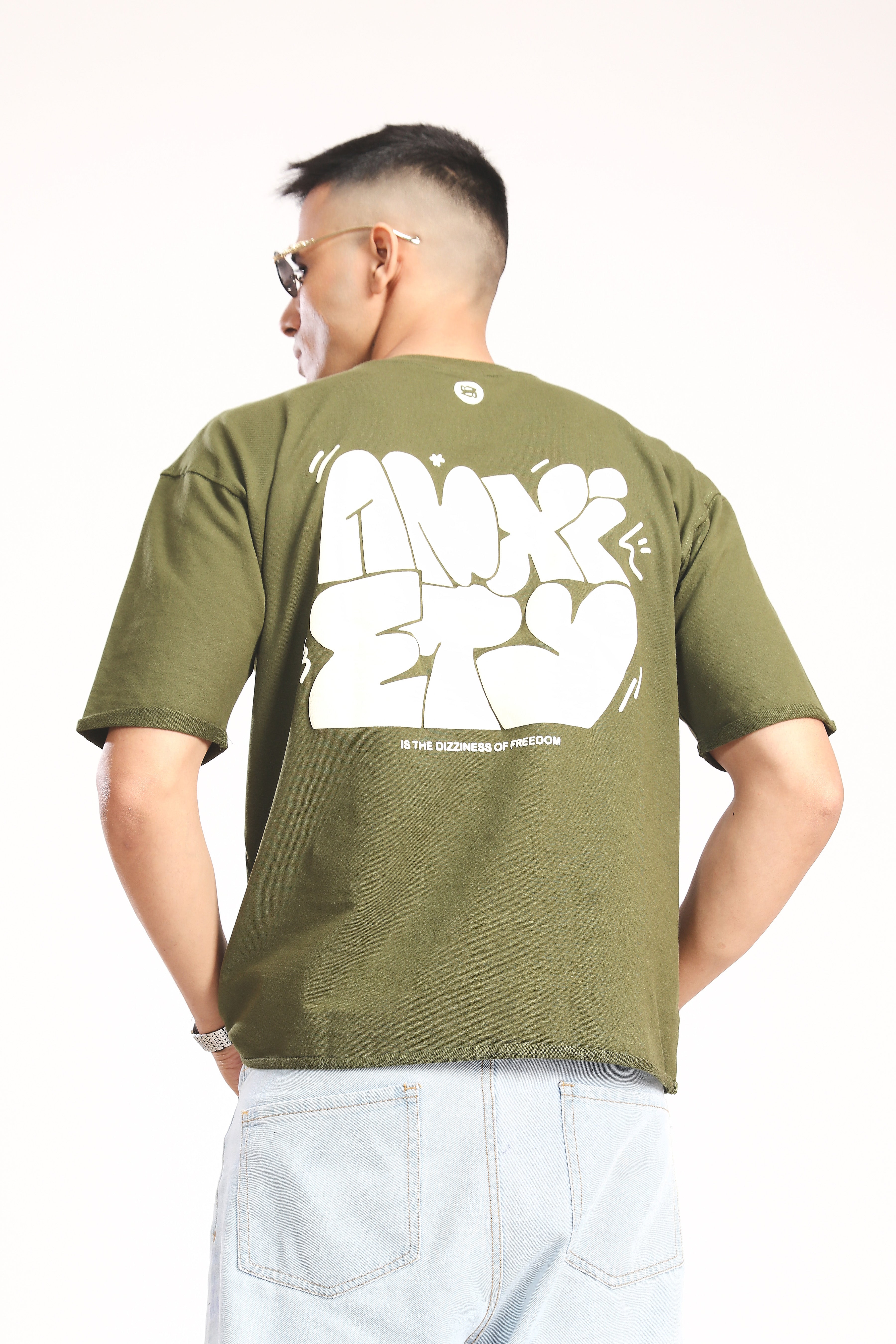 ANXIETY OLIVE GREEN TEE