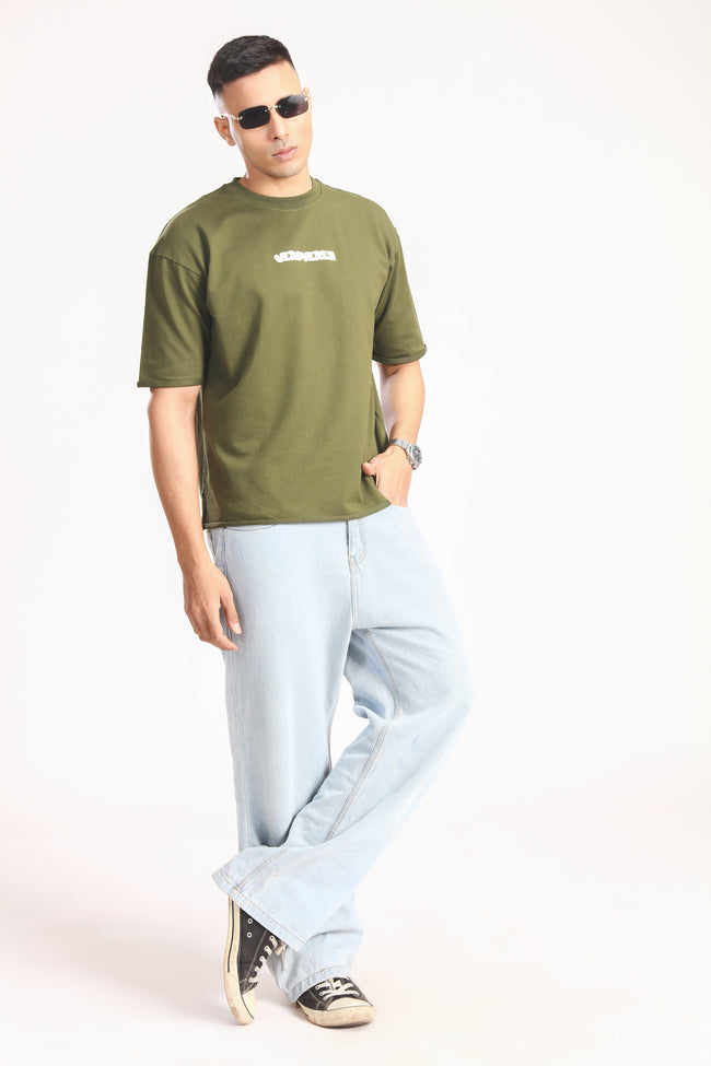 ANXIETY OLIVE GREEN TEE Main Image