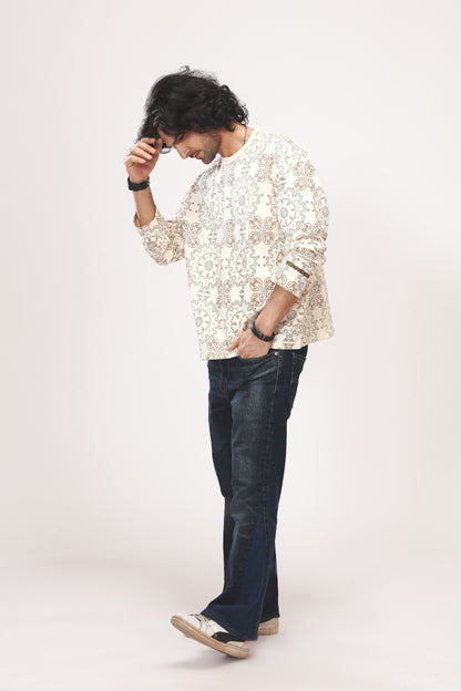 CREAM PAISLEY TEE