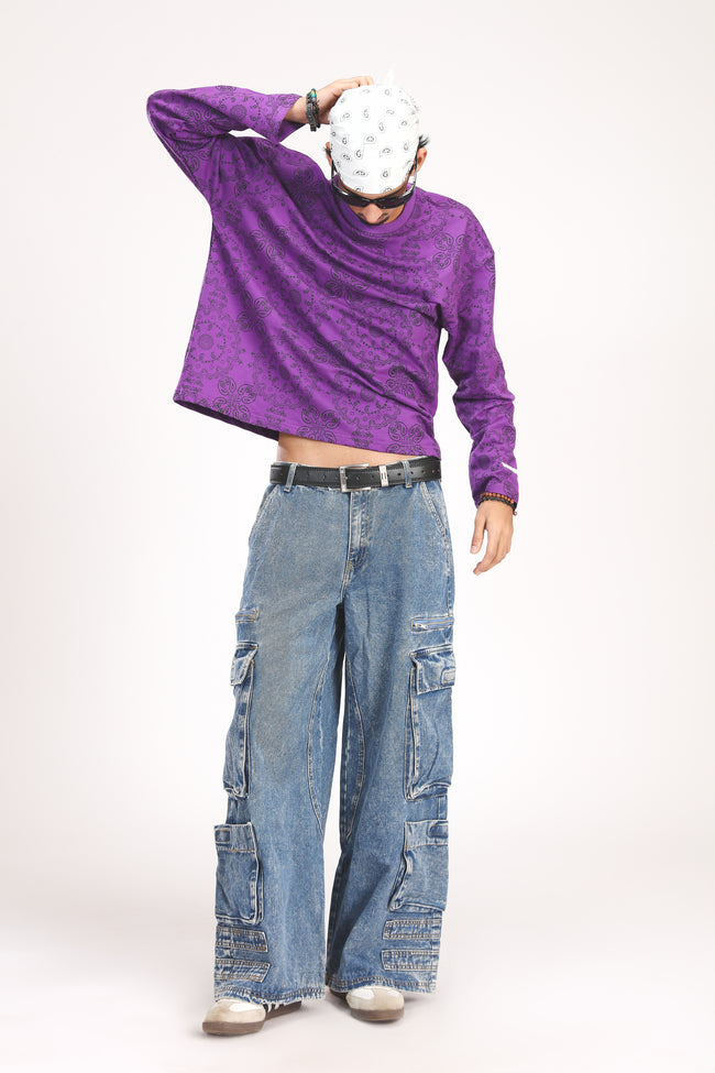 PURPLE PAISLEY TEE Hover Image