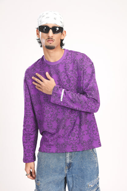 PURPLE PAISLEY TEE