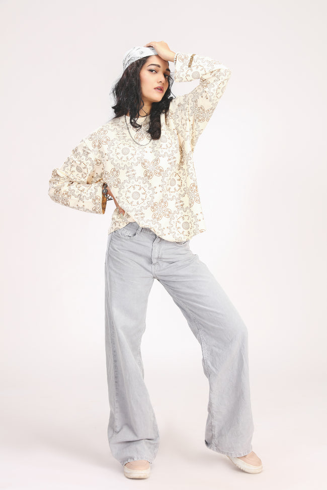 CREAM PAISLEY TEE Main Image