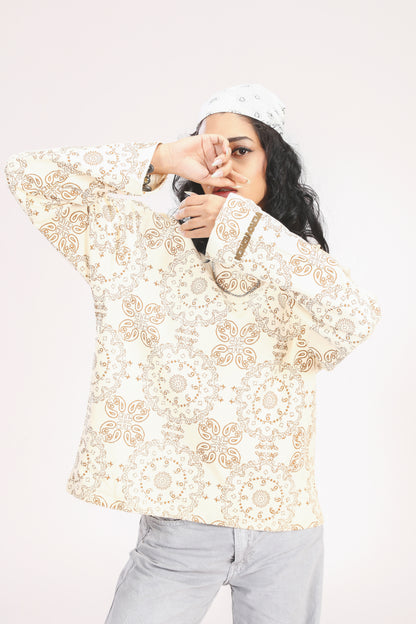 CREAM PAISLEY TEE