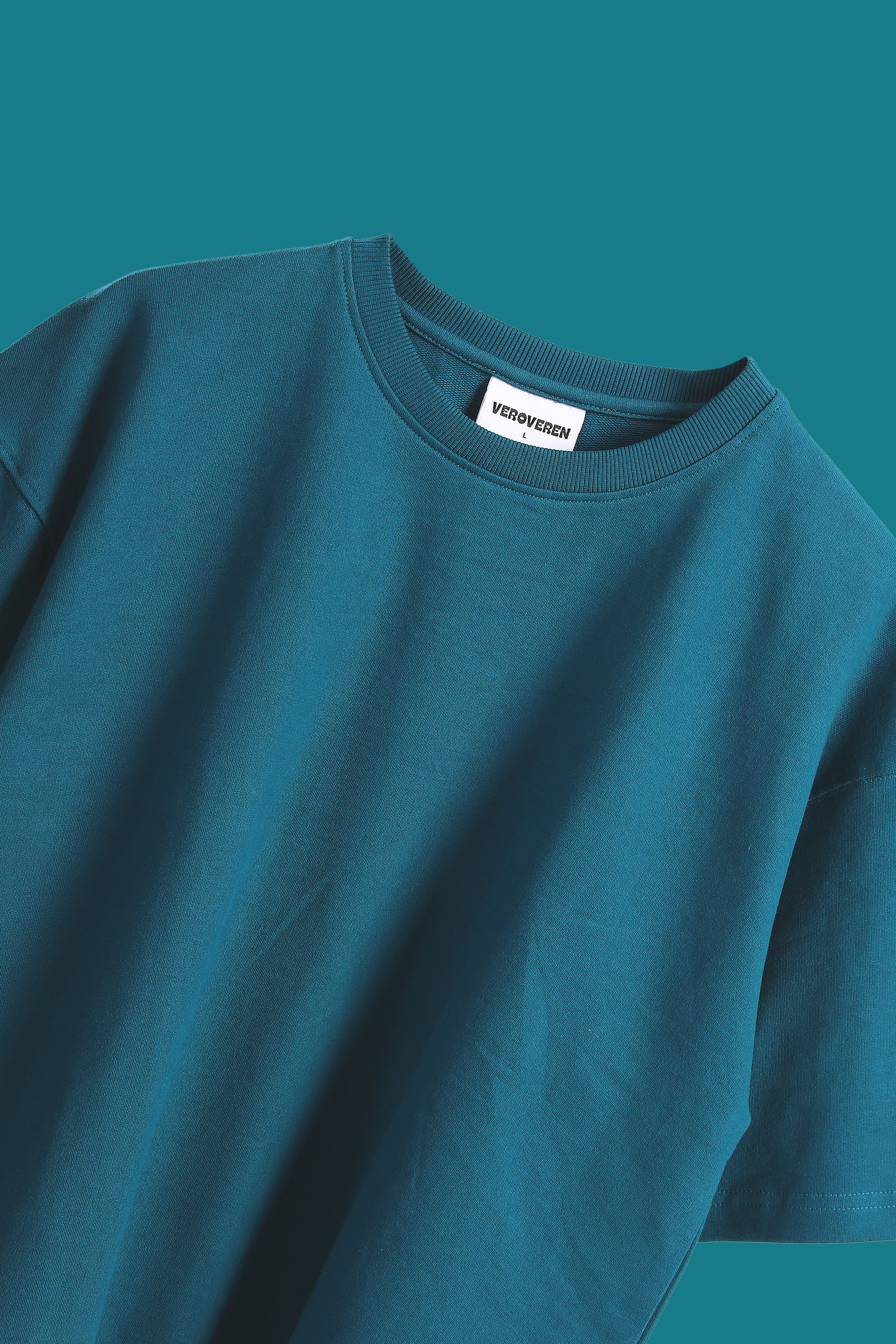 TEAL BLUE BASIC T-SHIRT