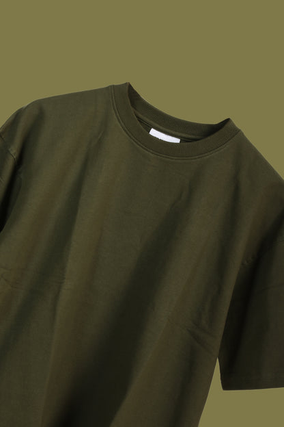 OLIVE GREEN BASIC T-SHIRT