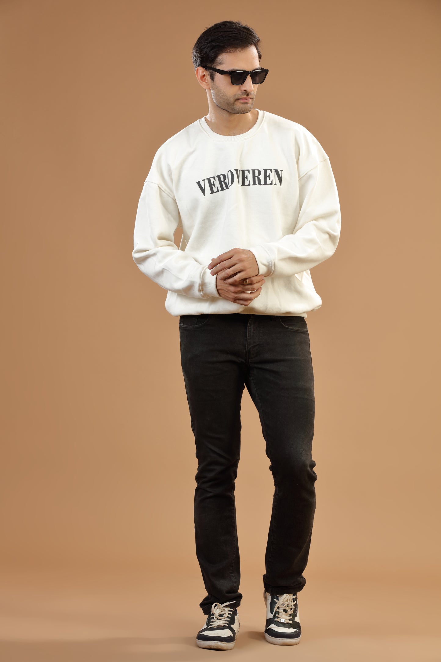 Off White Round Neck Sweatshirt