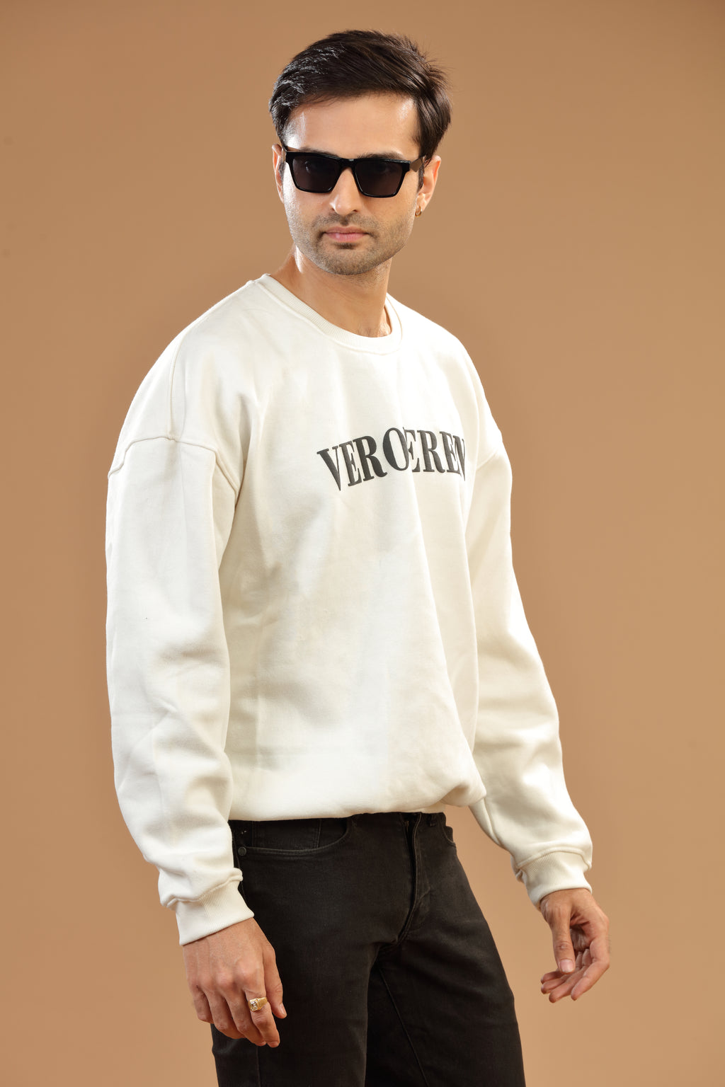 Off White Round Neck Sweatshirt